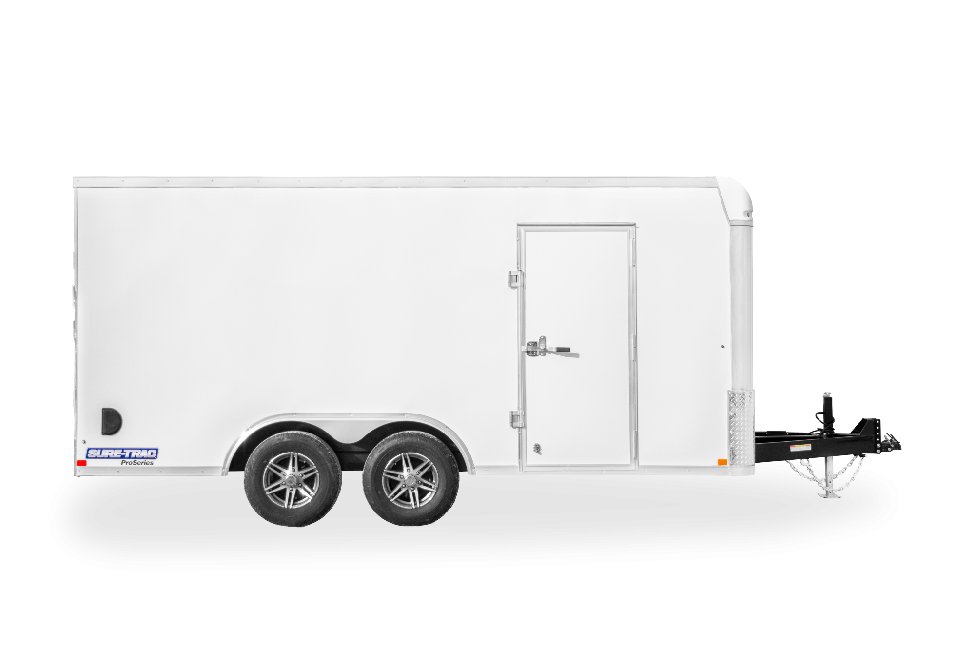 Sure-Trac | Contractor Pro Bullnose Enclosed Cargo Trailer | Image | Side, straight, white, Contractor Pro Bullnose Enclosed Cargo trailer