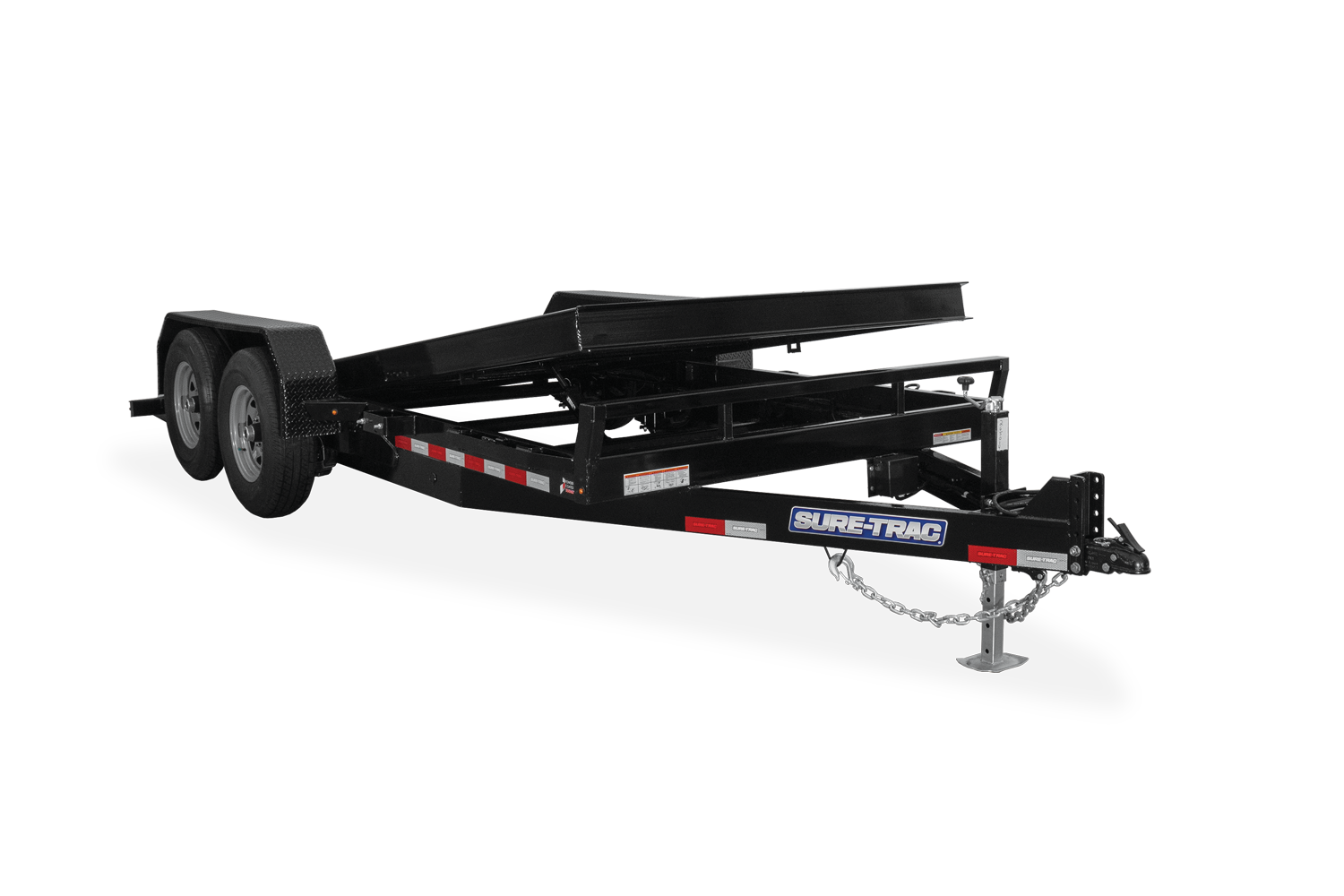 Sure-Trac | Image | Wide view of the Tilt Bed Equipment Trailer Tilted