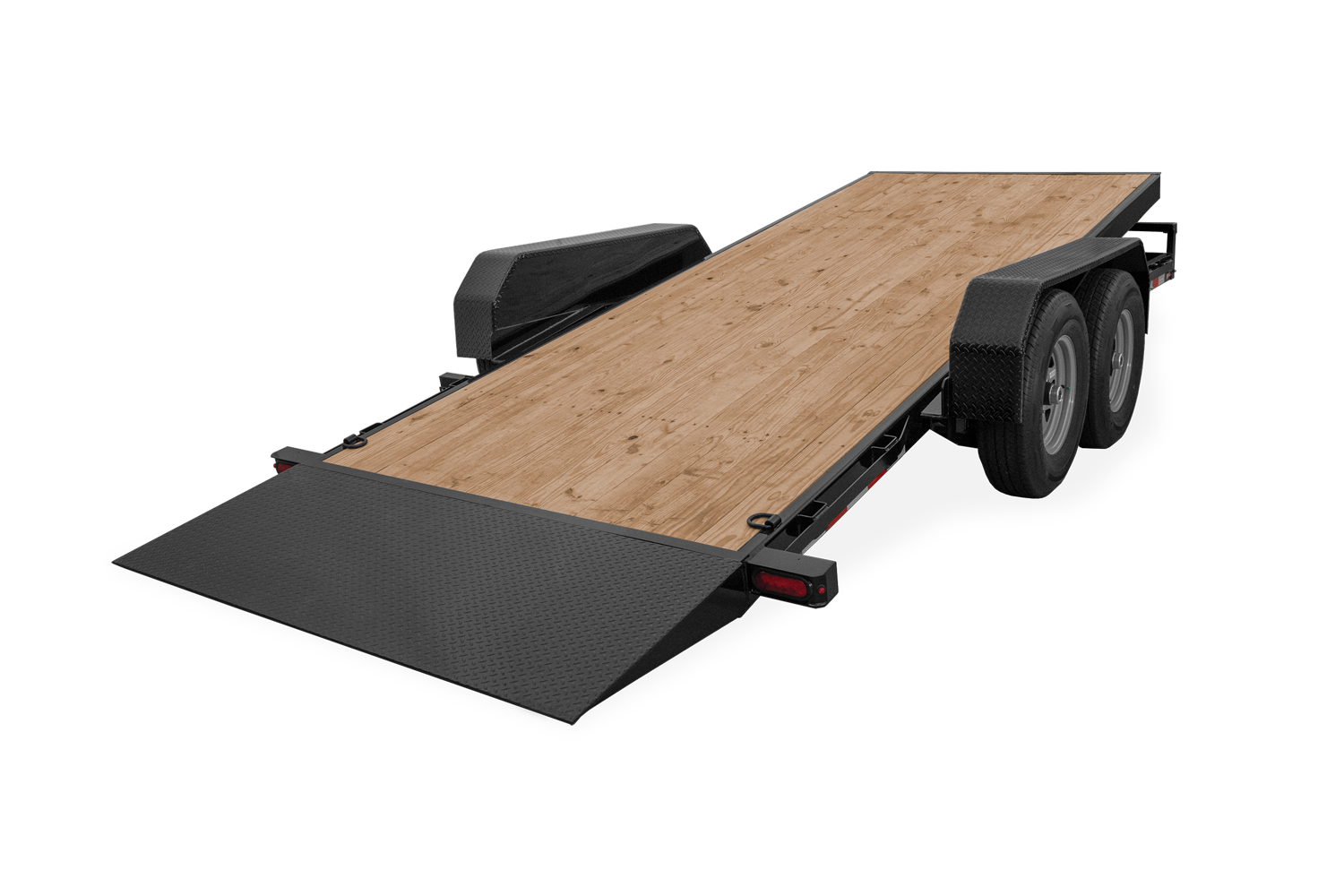 Sure-Trac | Image | Rear Wide view of the Tilt Bed Equipment Trailer Tilted