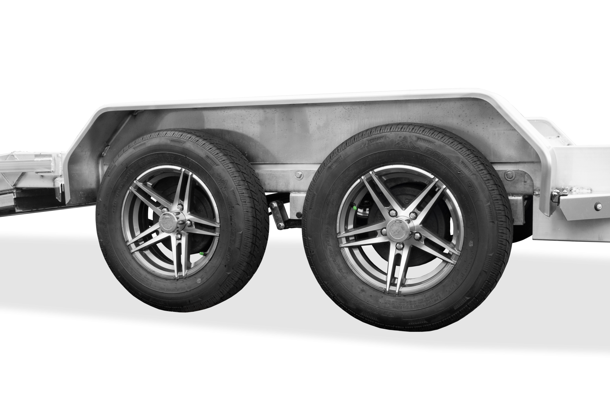Sure-Trac | Image | Close up of Tandem Axle aluminum Wheels