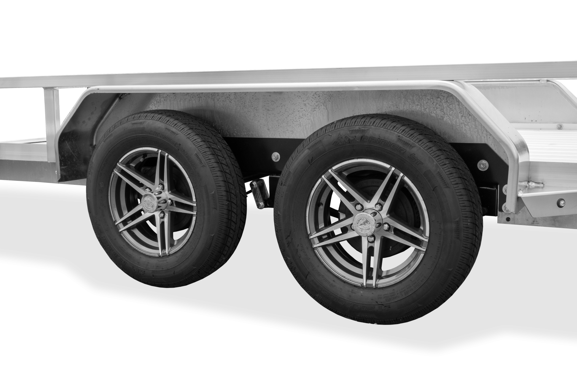 Sure-Trac | Aluminum Tube Top Utility | Image | Side view, straight, Tandem Axle Aluminum Tube Top Utility, close-up of Tires