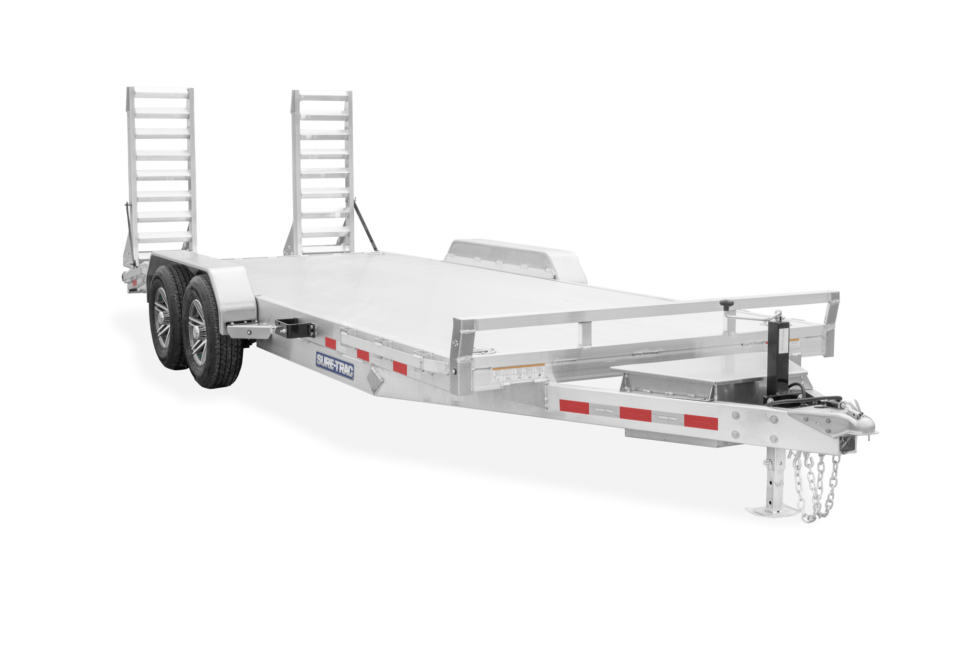 Front view of the Sure-Trac Aluminum Equipment Trailer
