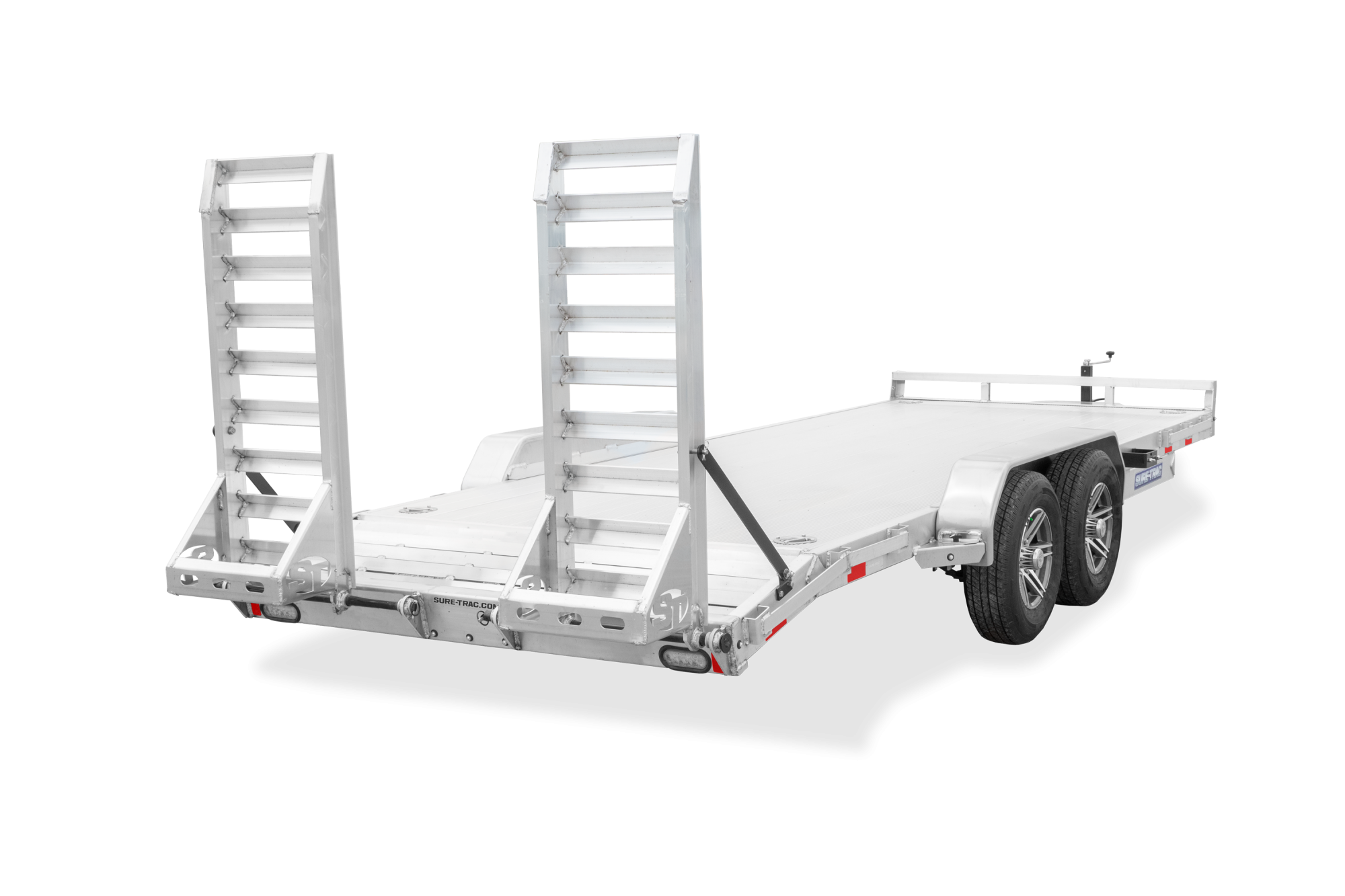 Rear view of the Sure-Trac Aluminum Equipment Trailer