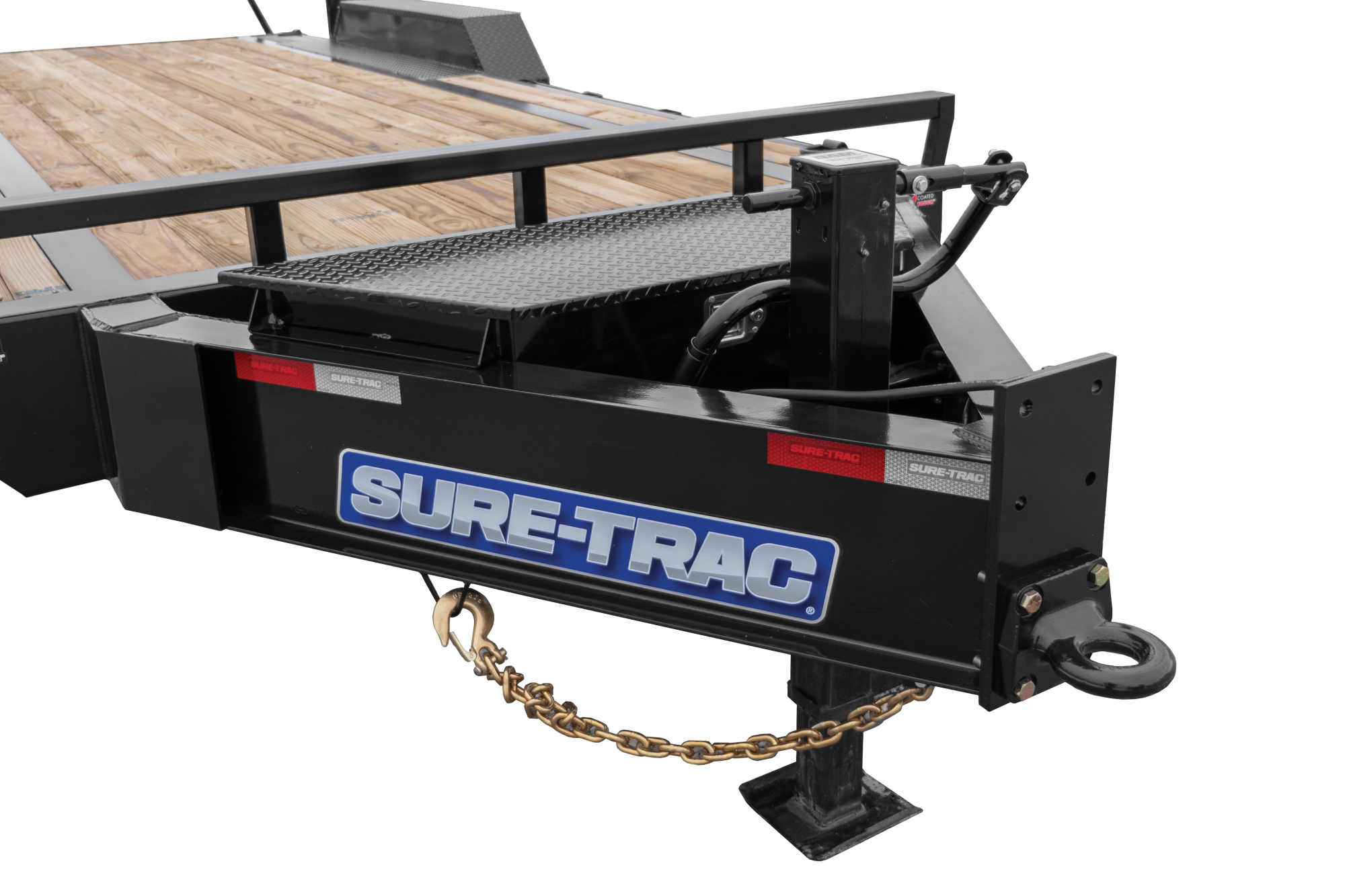 Front View of the Sure-Trac Pro Series Equipment Trailer HD I-Beam Tongue