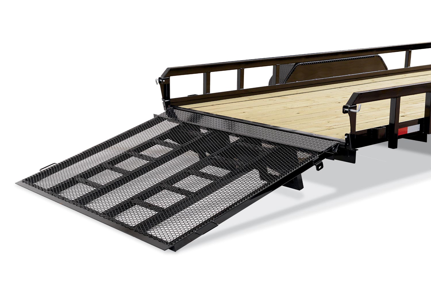 tube top utility trailer shown with optional contractor gate