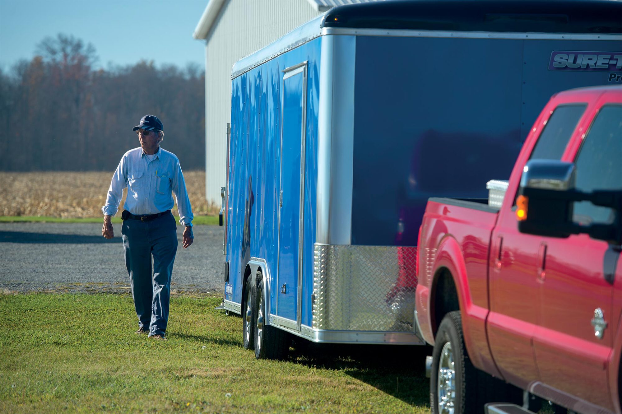 pro series round top enclosed car hauler trailer featured on the back cover of the lifestyle magazine