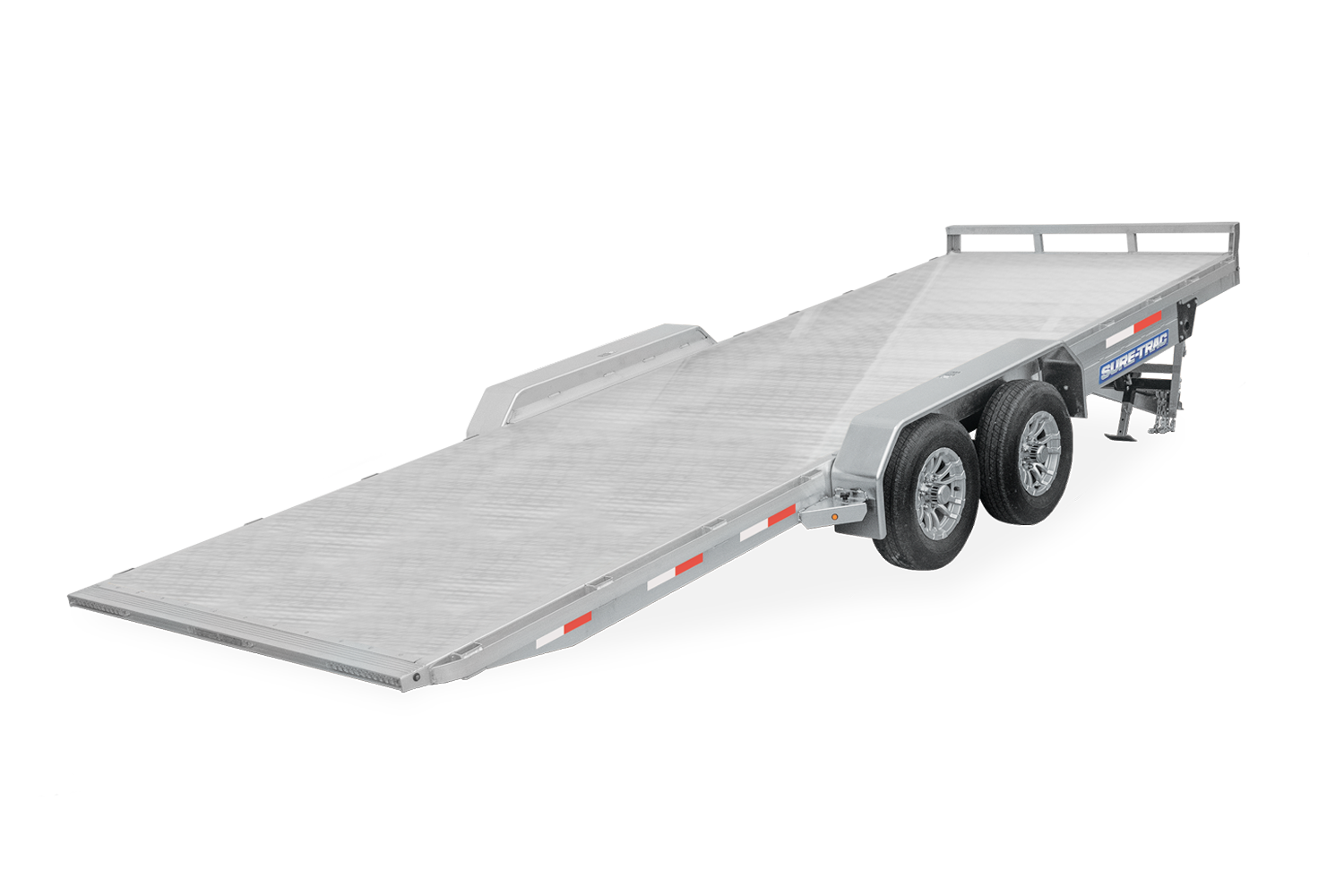 Aluminum Electric Tilt Bed Car Hauler | Back side, with reflective tape