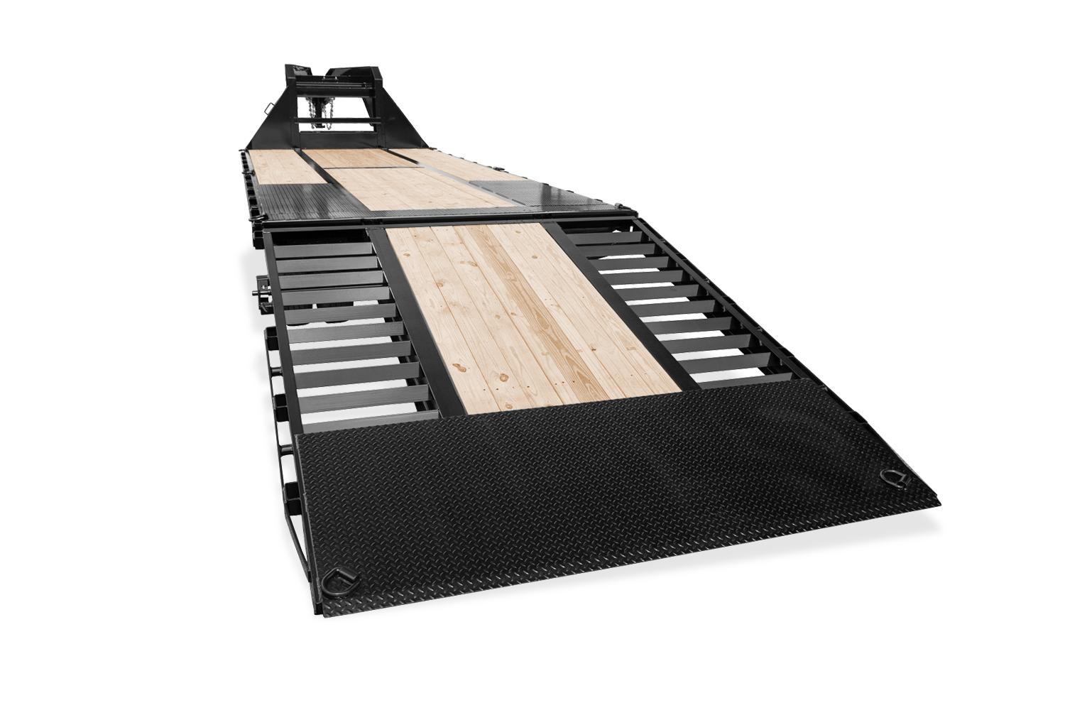 HD Low Profile Deckover with Hydraulic Beavertail Rear Center