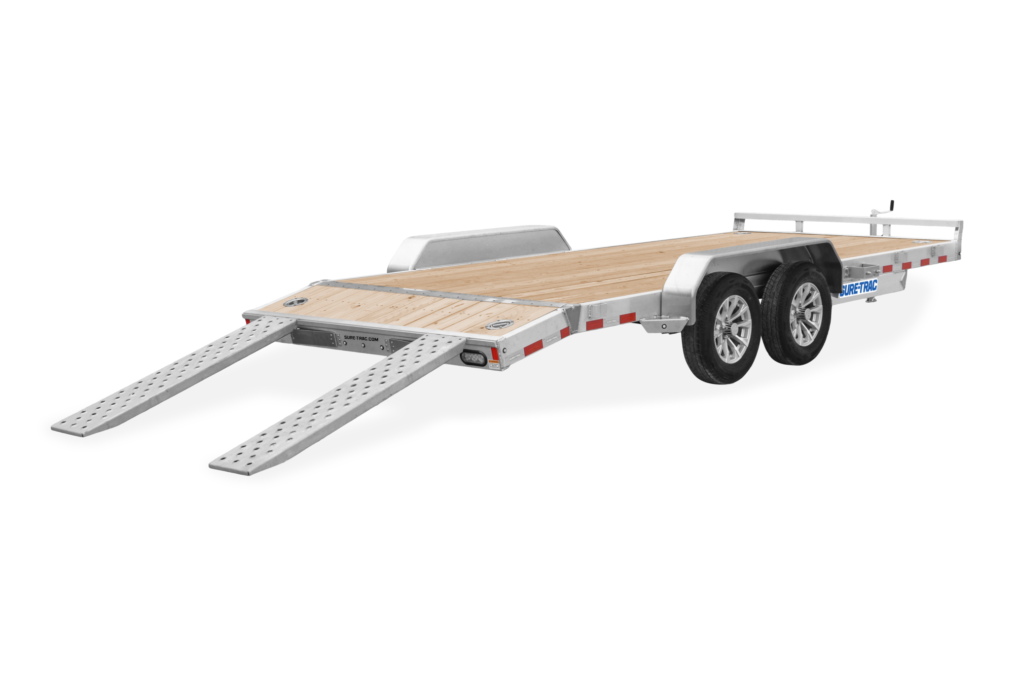 Trailers | Featured ST_AluminumWoodDeckCarHauler_RearHero