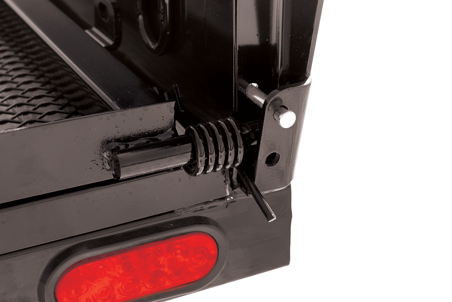 Tandem Axle Tube Top Utility | Utility, close-up of gate springs, detail
