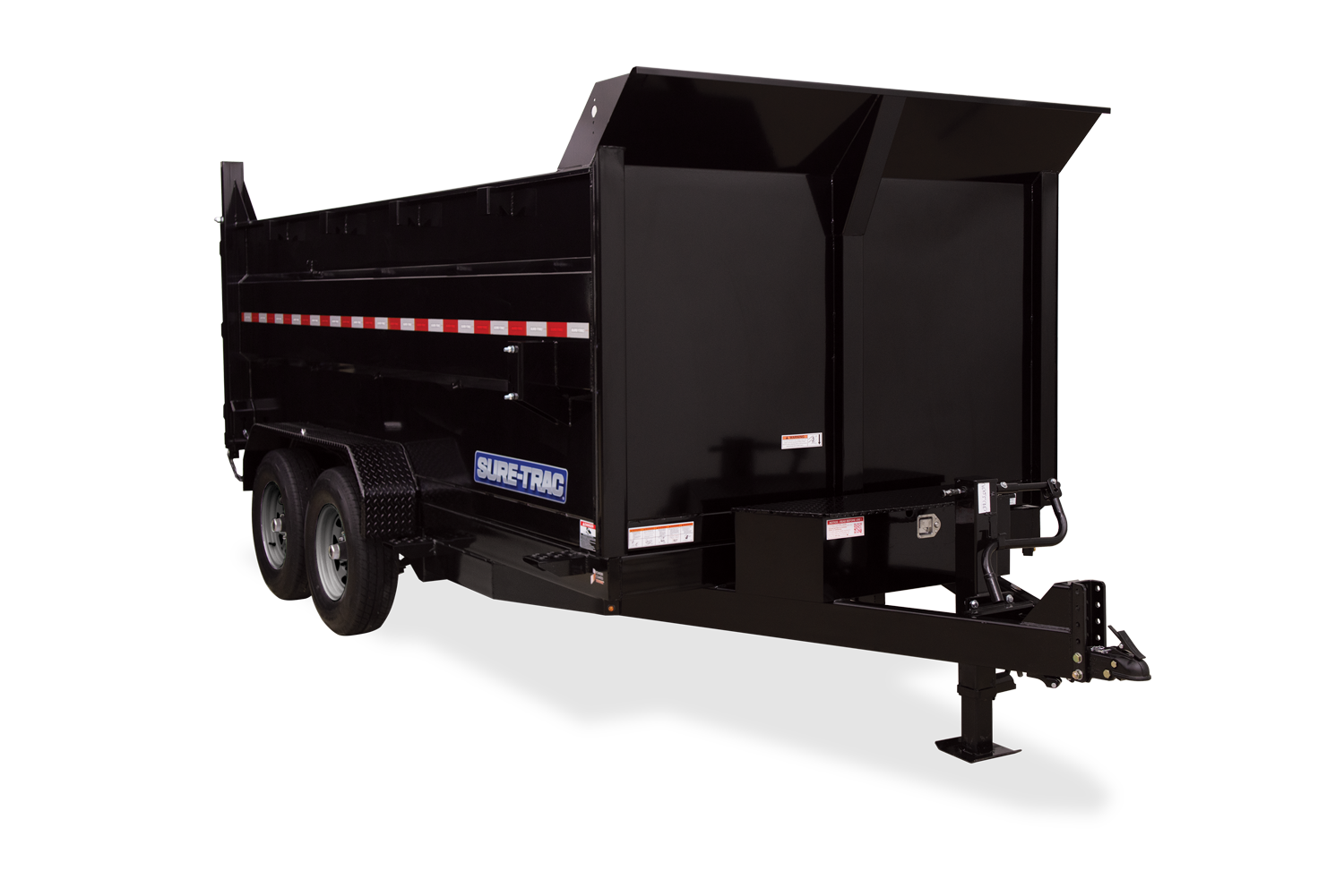 front view of the 4ft sides on the heavy duty low profile dump trailer