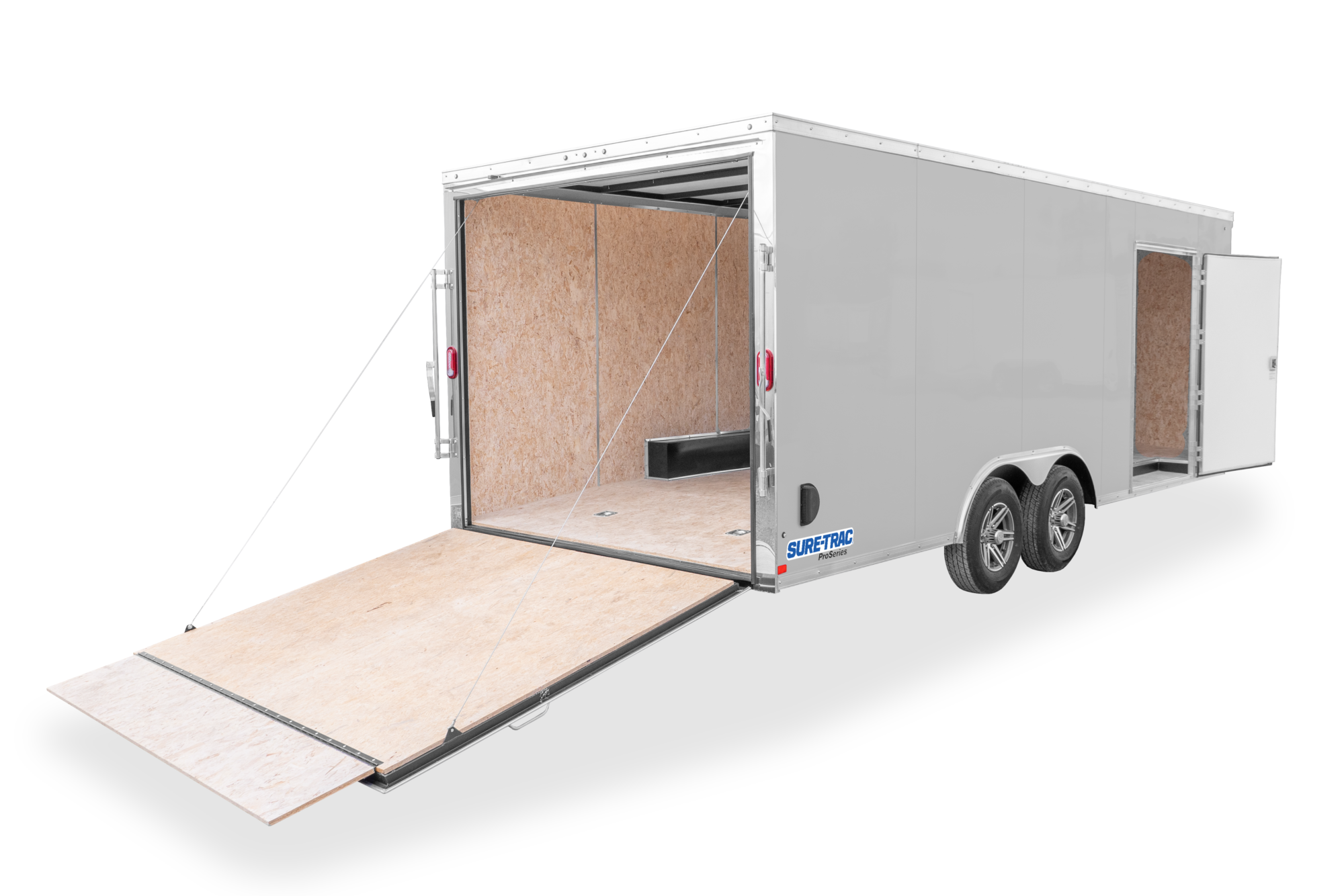 Pro Series Wedge Car Hauler with the rear open