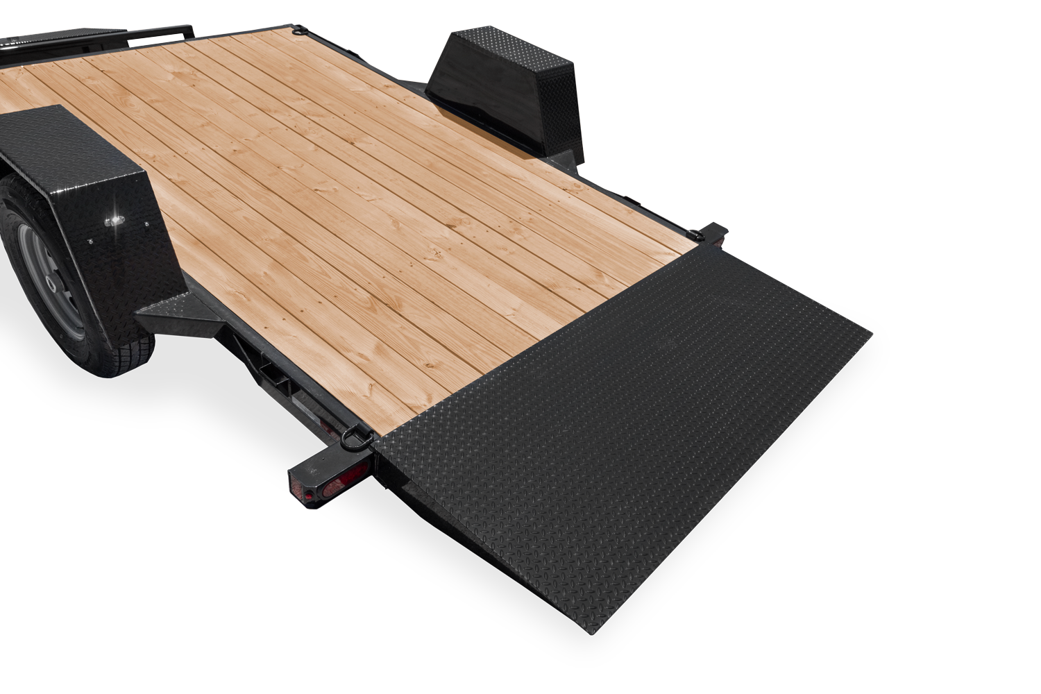 Close-Up of the Knife Edge approach for Single Axle Tilt Bed Equipment