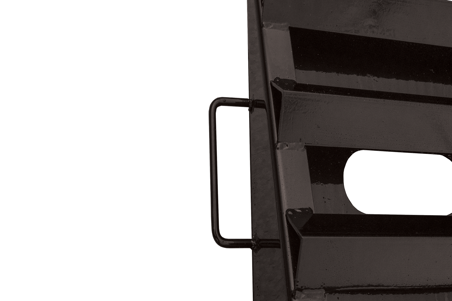 Close-Up of the Ramp Handle on the Sure-Trac Universal Ramp Equipment Trailer