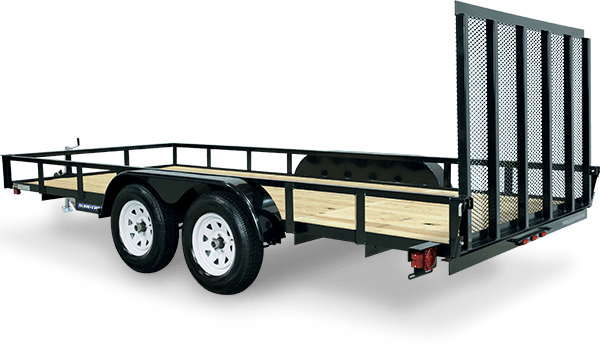 zoomed in side view of the angle iron utility trailer