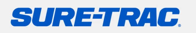 Sure-Trac logo in blue bold lettering on a light background, representing the brandname.